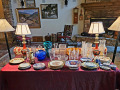 Table-of-crystal-and-lamps