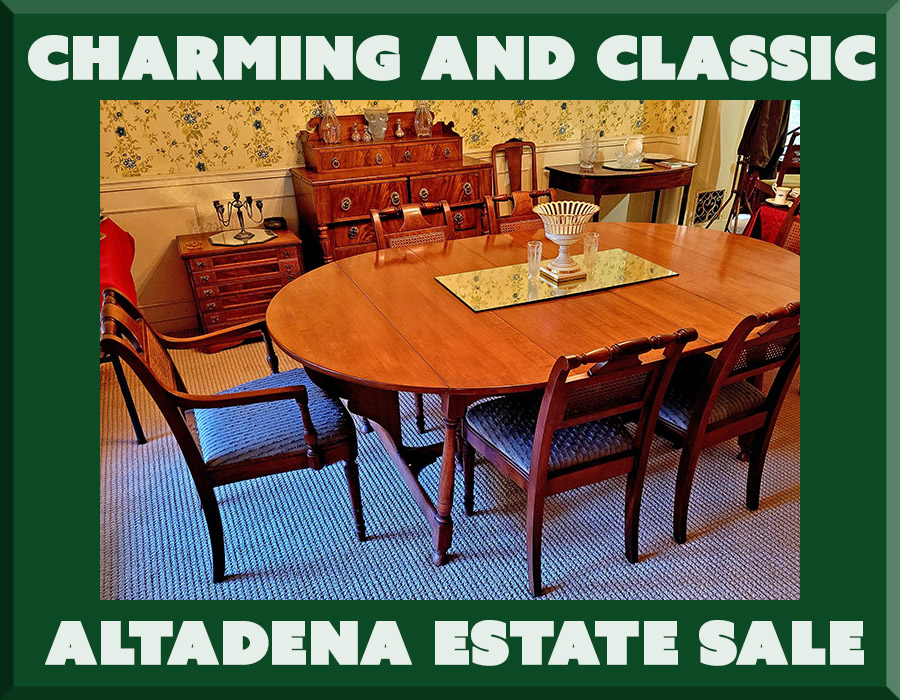 altadena, estate sale, antiques