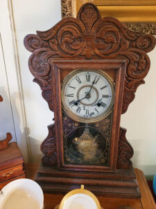 old wooden clock, estate sale, pomona, california