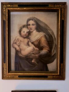 oil painting, madonna and child, estate sale, pasadena