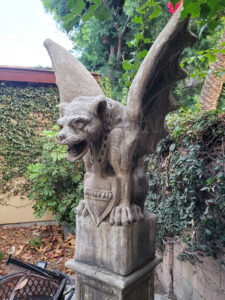 cement gargoyle, garden statue, figure, pasadena, estate sale